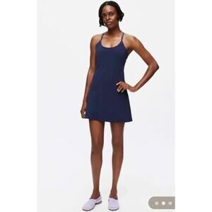 Woman OUTDOOR VOICES Navy Blue Sleeveless Racerback Exercise Dress SMALL